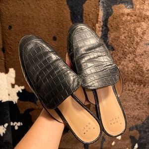 Black Mule Flats - Size 8